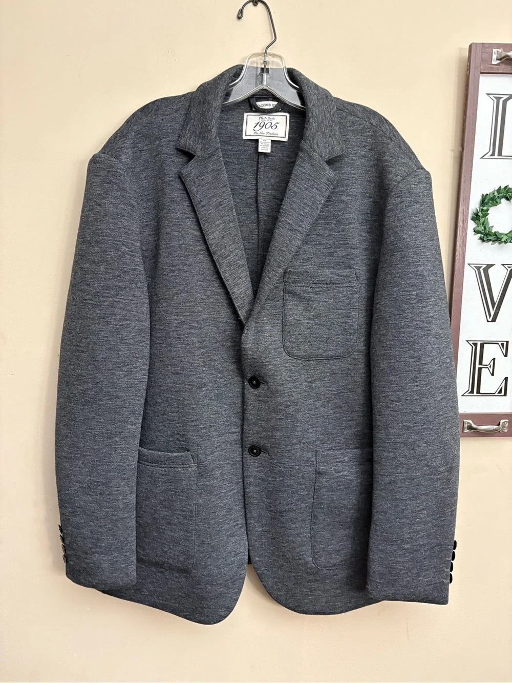Jos A Bank Men’s Grey Knit Jacket Sport Coat Size XL